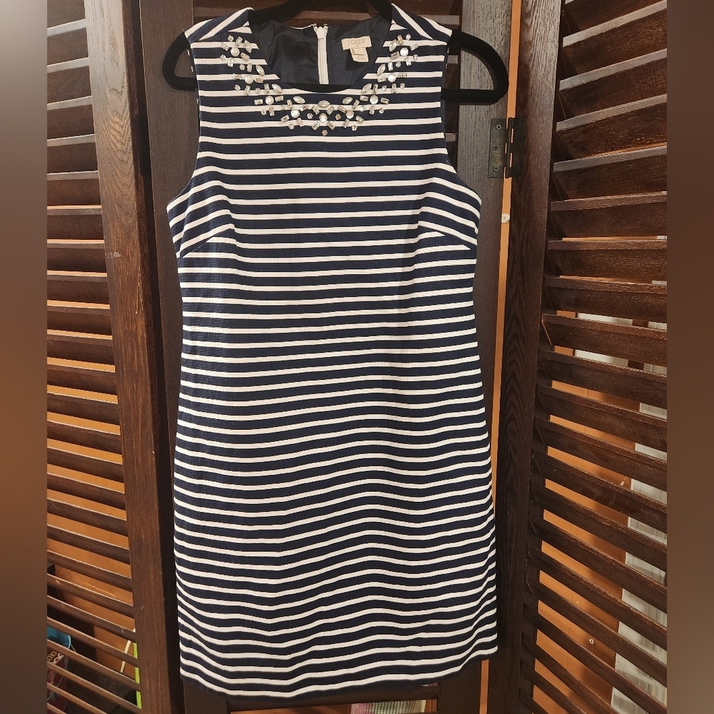 J. Crew Navy and White Striped Mini Dress